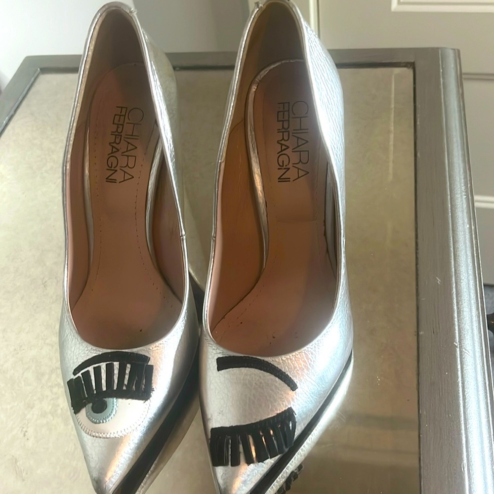 Chiara Ferragni Silver Heels